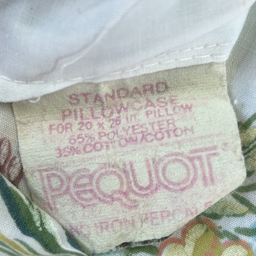 Vintage pillowcases pair of Pequot standard size floral pattern - Picture 2 of 4